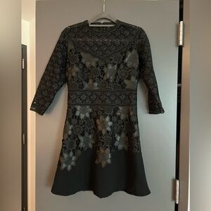 The Kooples Short Waxed Floral Lace Dress Size S Party Evening Dress
